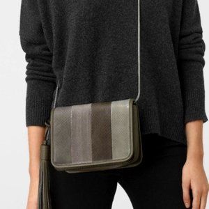 ALL SAINTS Bansho Genuine Snakeskin Mink Grey Shoulder/ Clutch Bag - OS